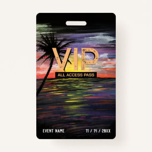 Sunset Sea VIP Badge ID Badge