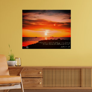 Sunset & Sea with a quote by Linandara Poster
