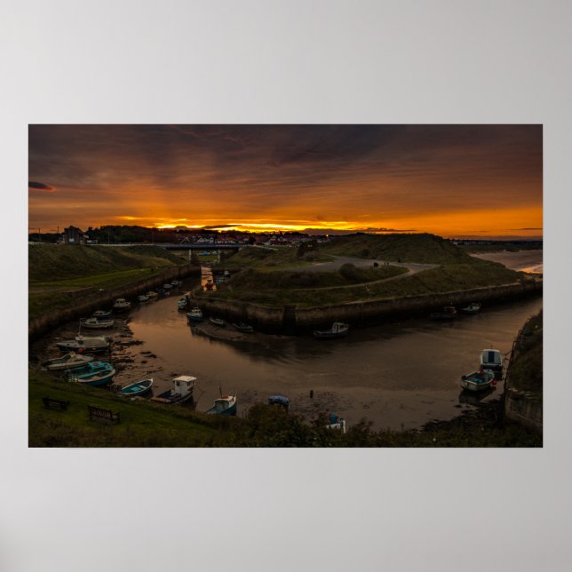 Sunset, Seaton Sluice, Northumberland Poster/Print Poster (Front)