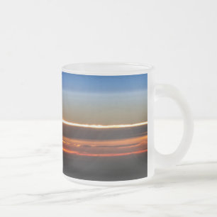 Sunset Seen From The International Space Station Frosted Glass Coffee Mug