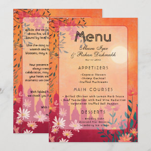 Sunset Serenade Pedestal Wedding Menu