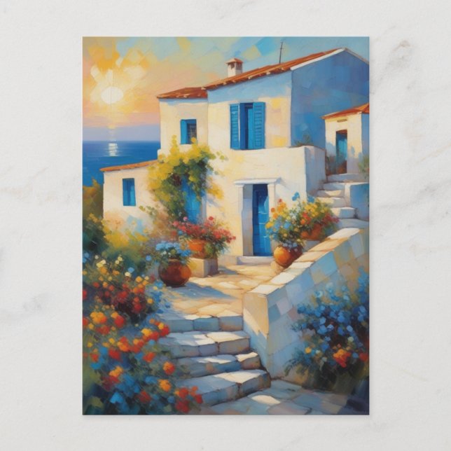 Sunset Serenity: A Mediterranean Dream Postcard (Front)