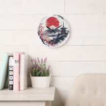 Sunset Serenity at Mount Fuji – Japanese Ink Art