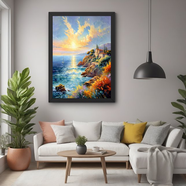 Sunset Serenity by the Mediterranean Impressionism Poster (Creator Uploaded)