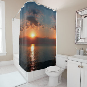 Sunset Serenity: Ocean Glow Shower Curtain