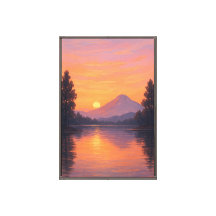 Sunset Serenity Over Mountain Lake