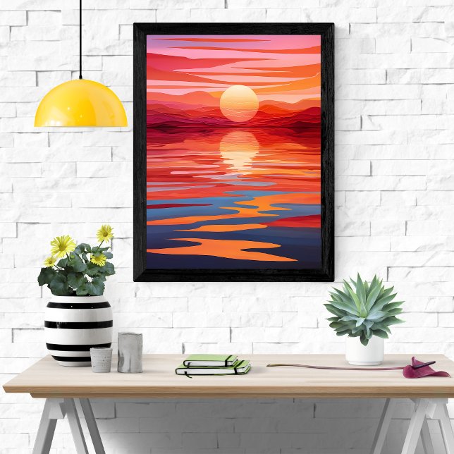 Sunset Serenity - Vibrant Landscape Art Poster (Creator Uploaded)