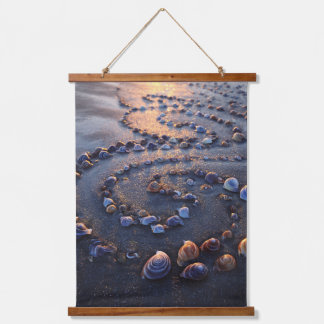 Sunset Shell Spiral Beach Meditation Art Hanging Tapestry