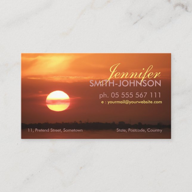Sunset Shine Business Card (Front)