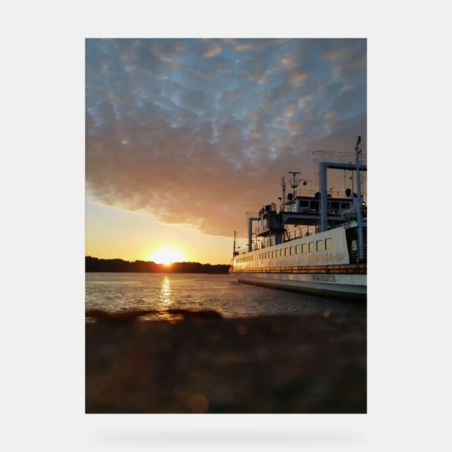 Sunset Ship Water Acrylic Sign (Front)