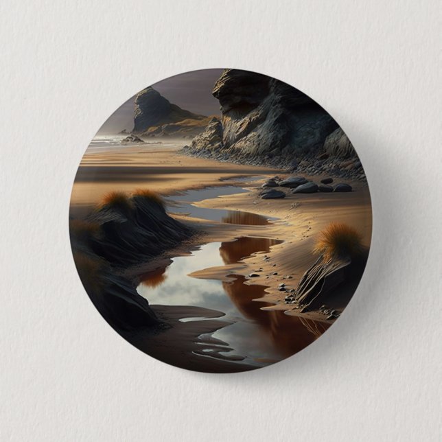 Sunset Shore 6 Cm Round Badge (Front)