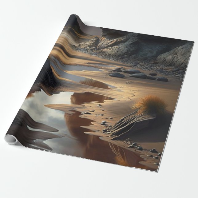 Sunset Shore Wrapping Paper (Unrolled)