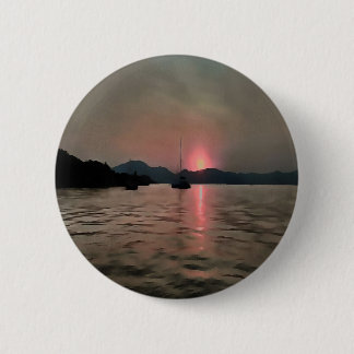 Sunset Shores In Pink And Grey 6 Cm Round Badge