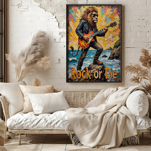 Sunset Shred: Lion's Coastal Riff Poster