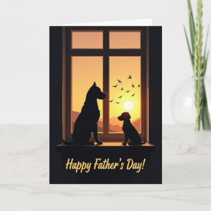 Sunset Silhouette Fathers Card