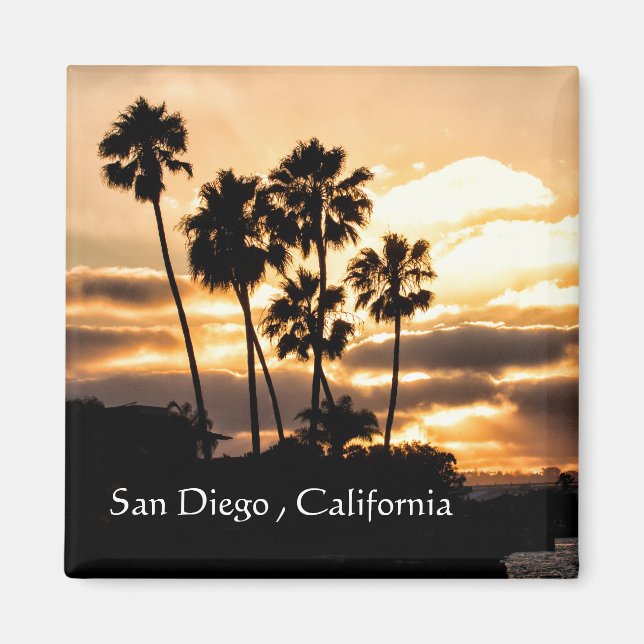 Sunset Silhouette In San Diego Magnet (Front)