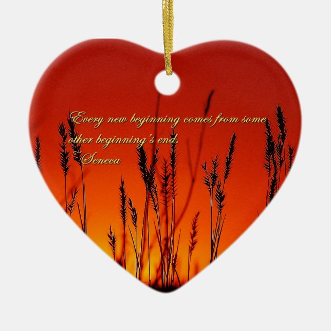 Sunset Silhouette Inspirational Ceramic Tree Decoration (Front)