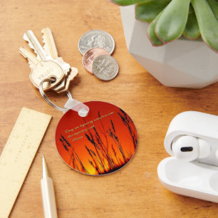 Sunset Silhouette Inspirational Key Ring