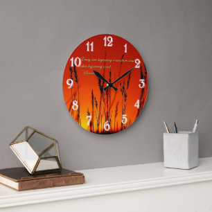 Sunset Silhouette Inspirational Large Clock