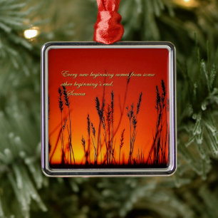 Sunset Silhouette Inspirational Metal Tree Decoration