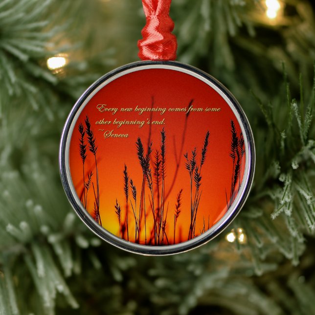 Sunset Silhouette Inspirational Metal Tree Decoration (Tree)