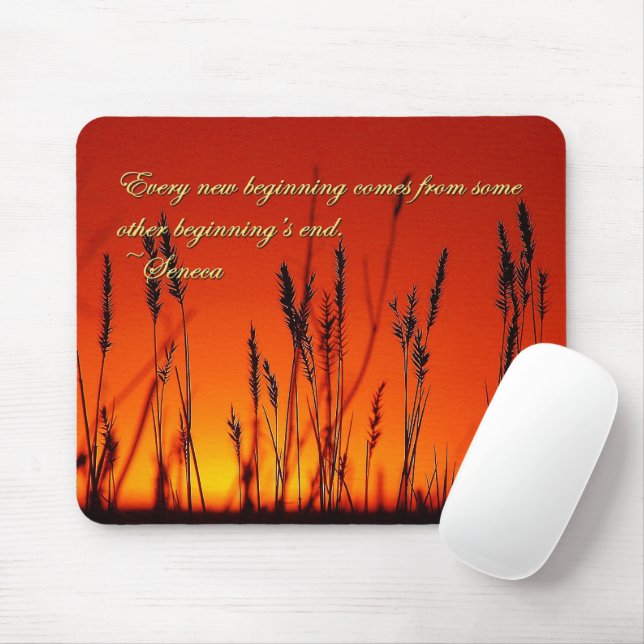 Sunset Silhouette Inspirational Mouse Mat (With Mouse)