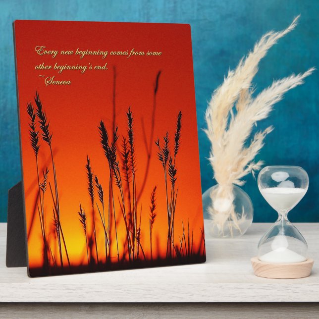 Sunset Silhouette Inspirational Plaque (Side)