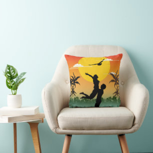 Sunset Silhouette Lover Summer Vibes Romantic Gift Cushion