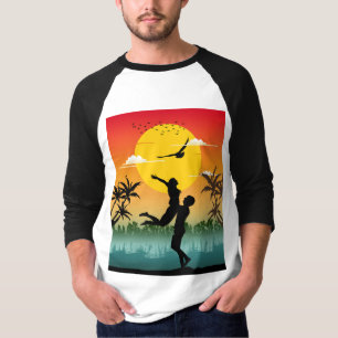 Sunset Silhouette Lover Summer Vibes Romantic Gift T-Shirt