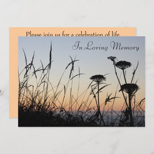 Sunset Silhouette Memorial Service Announcement (Front/Back)