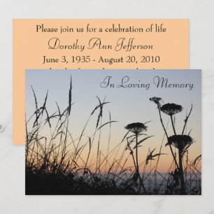 Sunset Silhouette Memorial Service Announcement