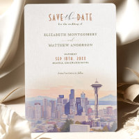 Sunset Silhouette Seattle Save-the-Date
