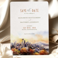 Sunset Silhouette Seattle Save-the-Date