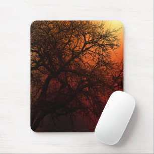 Sunset Silhouette Tree Art Mouse Mat