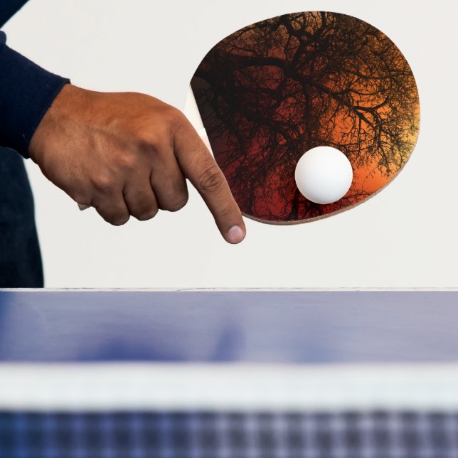 Sunset Silhouette Winter Tree Ping Pong Paddle (Insitu)