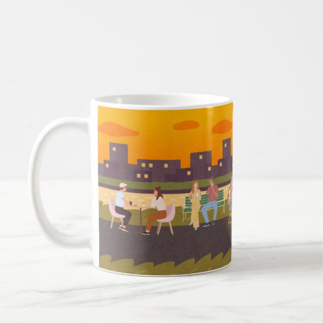 Sunset Sips Café – Urban Chill Mug (Left)