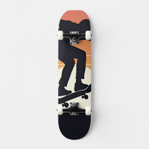 Sunset Skater Silhouette – Minimal Skate Art Skateboard