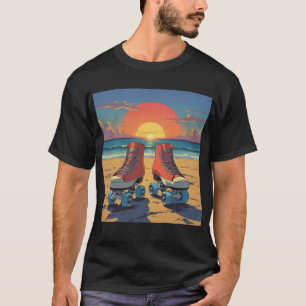 Sunset Skates - Roller Disco Beach Tee T-Shirt