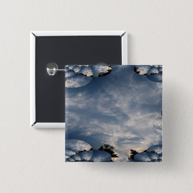 Sunset Skies Fractal 15 Cm Square Badge (Front & Back)
