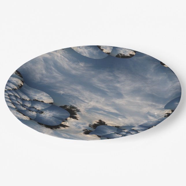 Sunset Skies Fractal Paper Plate (Angled)