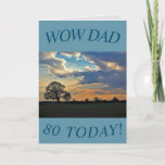 Sunset Sky 80th Birthday Card for Dad<br><div class="desc">A beautiful sunset sky and a bare winter tree make a lovely image for this 80th birthday card for Dad.  Text can easily be personalised.</div>