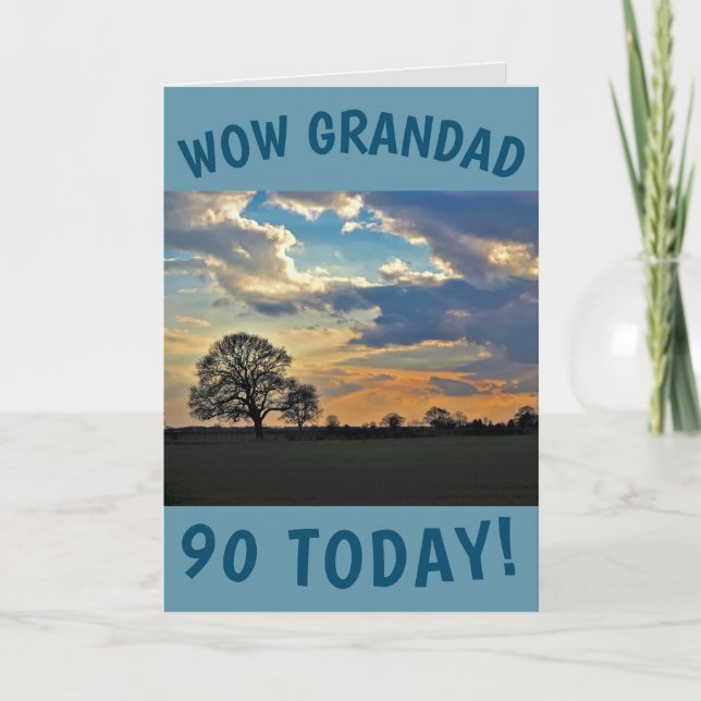 Sunset Sky 90th Birthday Card for Grandad (Front)