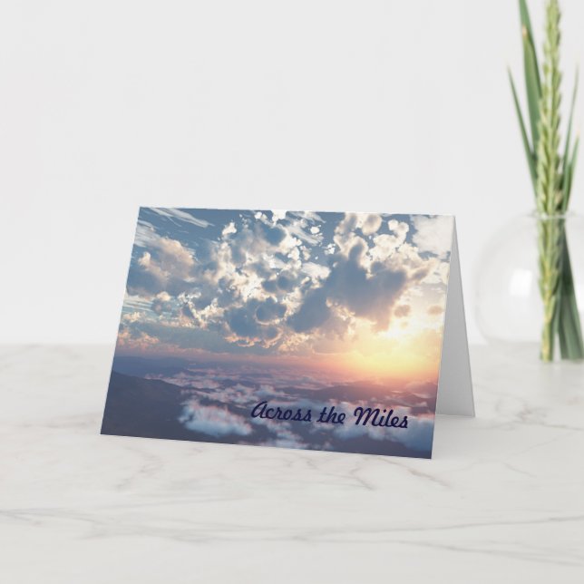 Sunset Sky Across the Miles Birthday Card (Front)