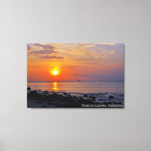 Sunset Sky Beach Twilight Landscape Travel Photo Canvas Print