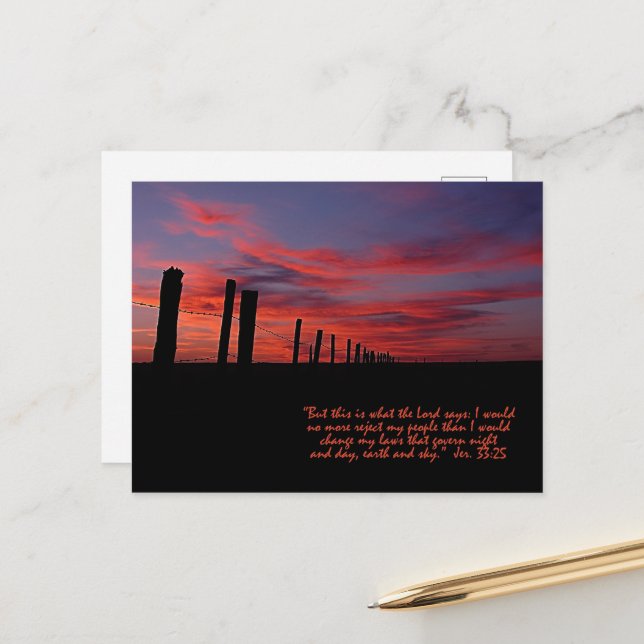 Sunset Sky Inspirational Postcard (Front/Back In Situ)
