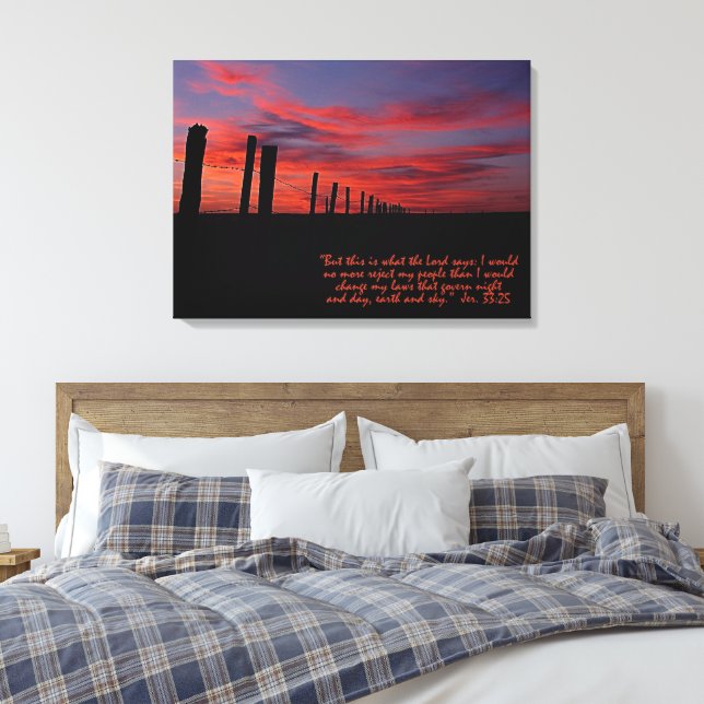 Sunset Sky Inspirational Stretch Canvas Print (Insitu(Bedroom))