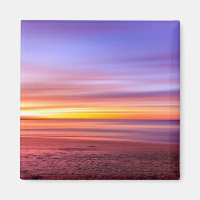 Sunset Sky over Beach and Sea Magnet (Front)