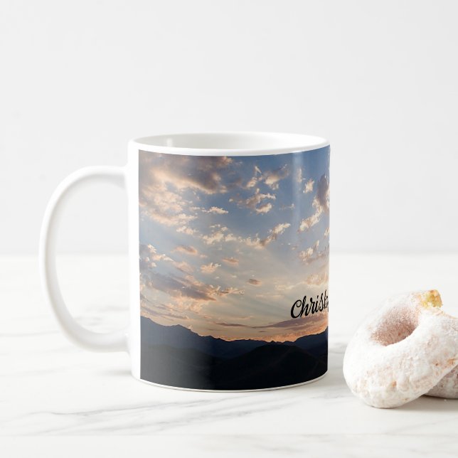 Sunset Sky Personalised Coffee Mug (With Donut)