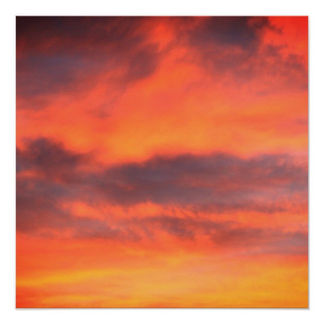 Sunset Sky Photo Landscape Christmas Gift Favour Poster (Front)