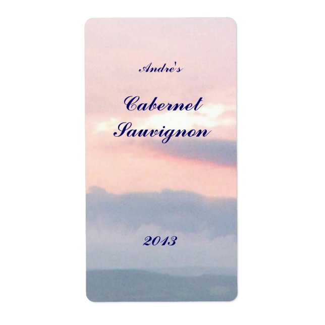 Sunset  Sky Wine Label (Front)